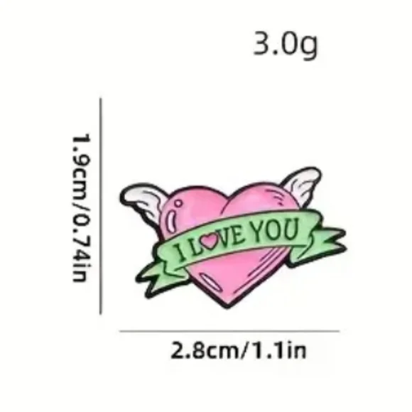 1$ Add On⭐ I Love You Heart W Wings Pin - Picture 2 of 2